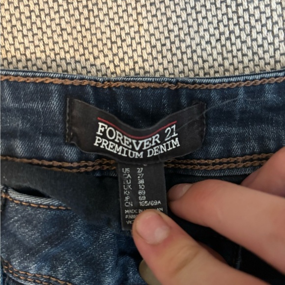 Forever 21 Size 27 Jeans Inseam 32” Blue Cotton Spandex Pocket Zip Button #STJ1 - Picture 5 of 8